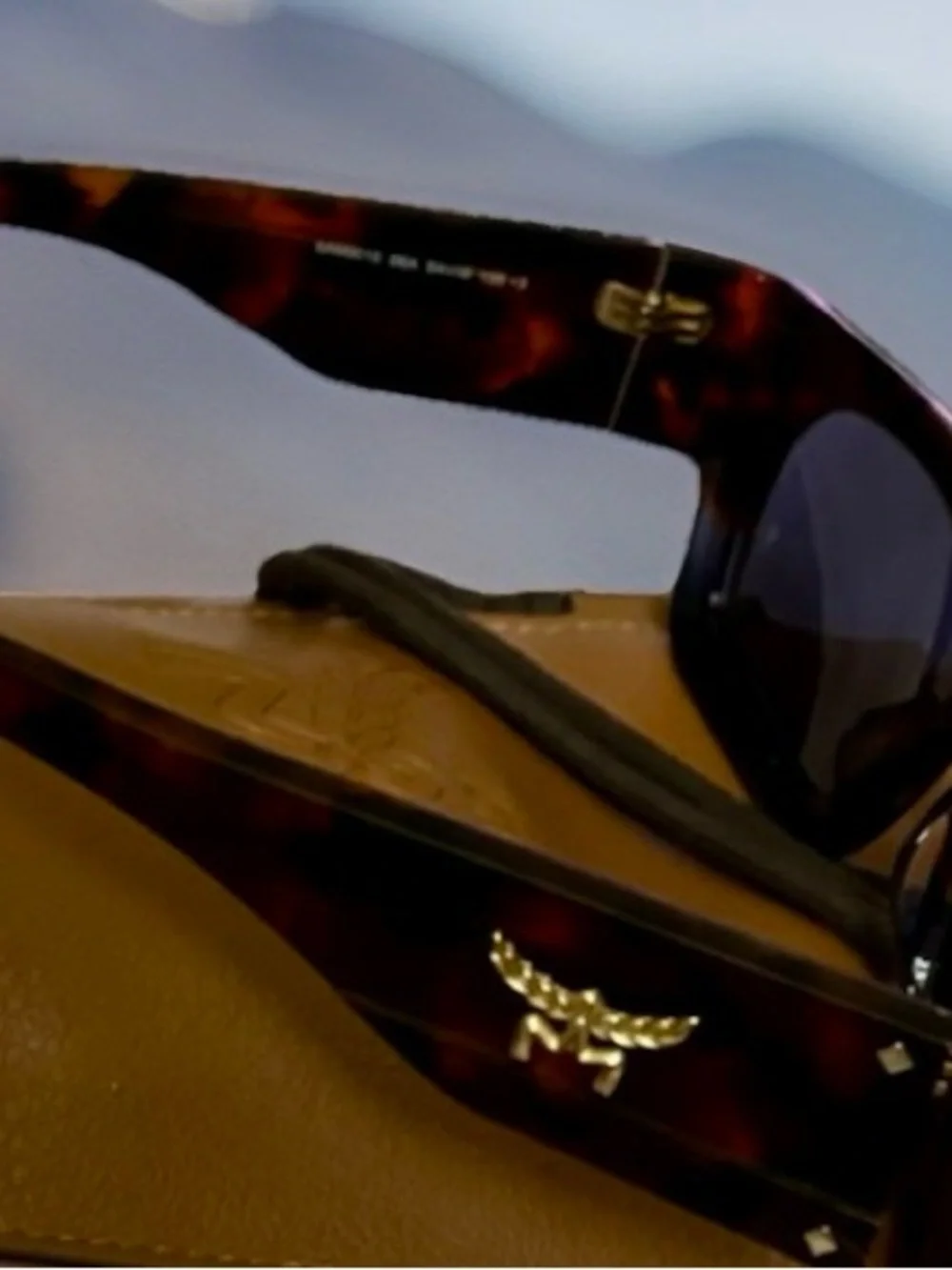 MCM Black Tortoiseshell Frame Sunglasses with Brown Lenses